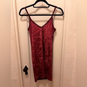 Velvet Burgundy Mini Dress